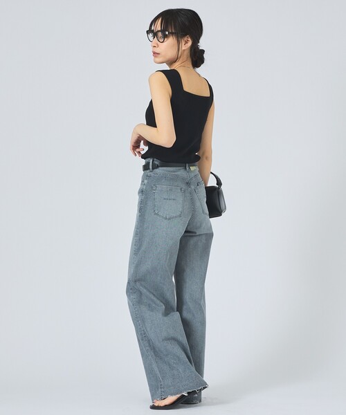 qualite（カリテ）の「【前後で着用可能！新色追加】2WAYスクエアノースリーブニット/インナー/春服/夏服/オフィスカジュアル（タンクトップ・レディース・ブルー/オフホワイト/ブラック・フリー）」の11枚目の写真