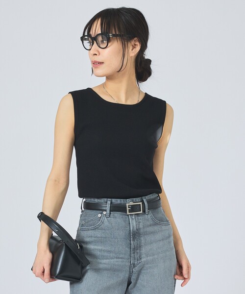 qualite（カリテ）の「【前後で着用可能！新色追加】2WAYスクエアノースリーブニット/インナー/春服/夏服/オフィスカジュアル（タンクトップ・レディース・ブルー/オフホワイト/ブラック・フリー）」の13枚目の写真