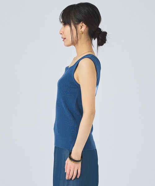 qualite（カリテ）の「【前後で着用可能！新色追加】2WAYスクエアノースリーブニット/インナー/春服/夏服/オフィスカジュアル（タンクトップ・レディース・ブルー/オフホワイト/ブラック・フリー）」の15枚目の写真