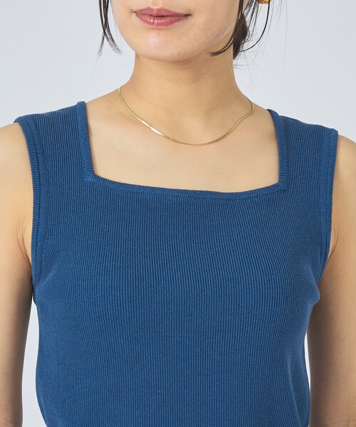 qualite（カリテ）の「【前後で着用可能！新色追加】2WAYスクエアノースリーブニット/インナー/春服/夏服/オフィスカジュアル（タンクトップ・レディース・ブルー/オフホワイト/ブラック・フリー）」の17枚目の写真