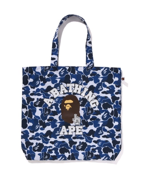 A BATHING APE（アベイシングエイプ）の「BAPE CAMO GO APE POINTER COLLEGE TOTE BAG BAPEC（トートバッグ・メンズ・グリーン/ブルー/ネイビー/ピンク・FREE）」の3枚目の写真
