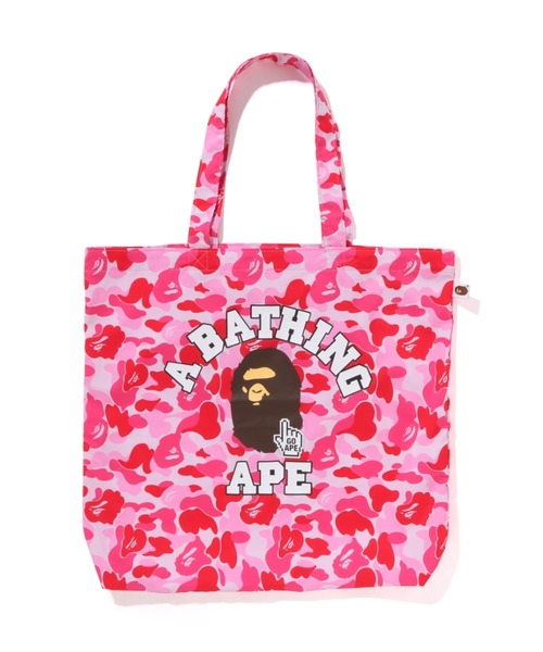 A BATHING APE（アベイシングエイプ）の「BAPE CAMO GO APE POINTER COLLEGE TOTE BAG BAPEC（トートバッグ・メンズ・グリーン/ブルー/ネイビー/ピンク・FREE）」の4枚目の写真