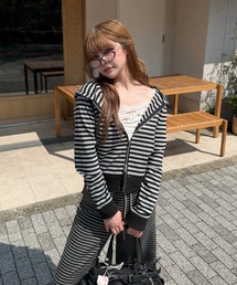 RAY CASSIN | 【セットアップで着られる】ボーダーパーカー(パーカー)