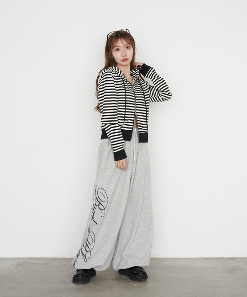 RAY CASSIN（レイカズン）の「【セットアップで着られる】ボーダーパーカー（パーカー・レディース・ホワイト系その他2/グレー系その他2/ベージュ系その他2・FREE）」の7枚目の写真