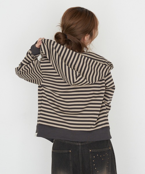 RAY CASSIN（レイカズン）の「【セットアップで着られる】ボーダーパーカー（パーカー・レディース・ホワイト系その他2/グレー系その他2/ベージュ系その他2・FREE）」の19枚目の写真