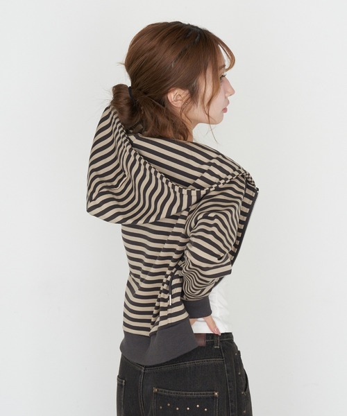 RAY CASSIN（レイカズン）の「【セットアップで着られる】ボーダーパーカー（パーカー・レディース・ホワイト系その他2/グレー系その他2/ベージュ系その他2・FREE）」の20枚目の写真