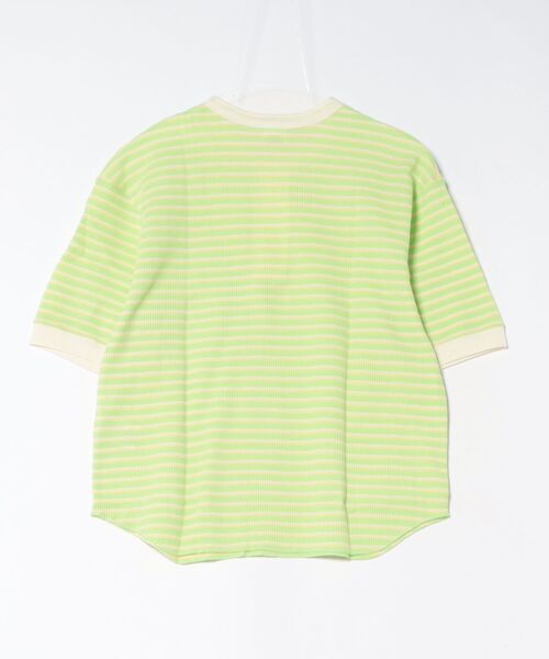 Healthknit（ヘルスニット）の「【Healthknit】26SS Multi Border Waffle Henleyneck S/S 679S（Tシャツ/カットソー・レディース・アイボリー系1/ライム/ブラウン系1・FREE）」の9枚目の写真