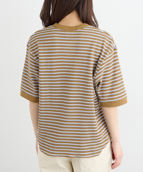 Healthknit（ヘルスニット）の「【Healthknit】26SS Multi Border Waffle Henleyneck S/S 679S（Tシャツ/カットソー・レディース・アイボリー系1/ライム/ブラウン系1・FREE）」の17枚目の写真