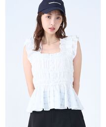 LAGUNAMOON | シアーチェックシャーリングブラウス 【春服】【レイヤードトップス】(シャツ/ブラウス)