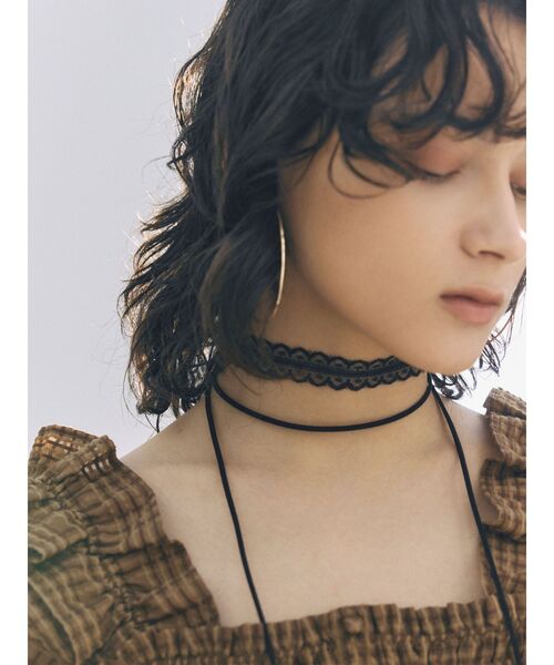 LAGUNAMOON(ラグナムーン)の「シアーチェックシャーリングブラウス 【夏服】【レイヤードトップス】(シャツ/ブラウス・レディース・ネイビー/ブラウン/ホワイト・FREE)」の13枚目の写真