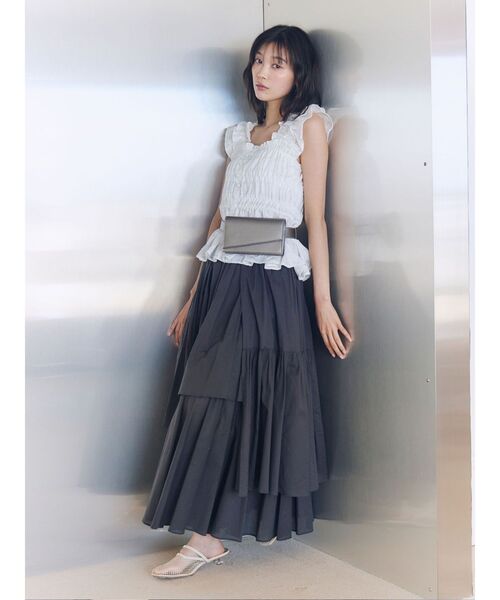LAGUNAMOON(ラグナムーン)の「シアーチェックシャーリングブラウス 【夏服】【レイヤードトップス】(シャツ/ブラウス・レディース・ネイビー/ブラウン/ホワイト・FREE)」の19枚目の写真