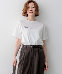 バック刺繍 メッセージロゴ Tシャツ