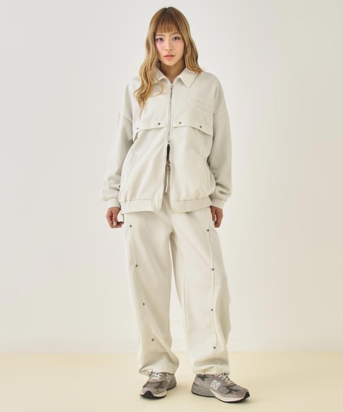 ANAP(アナップ)の「スタッズデザインボンディングスウェットパンツ 【セットアップ対応】(スウェットパンツ・レディース・アイボリー/カーキ/ブラック・F)」の7枚目の写真