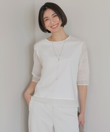 【一枚で着映え】スムースジャージー 刺繍 カットソー