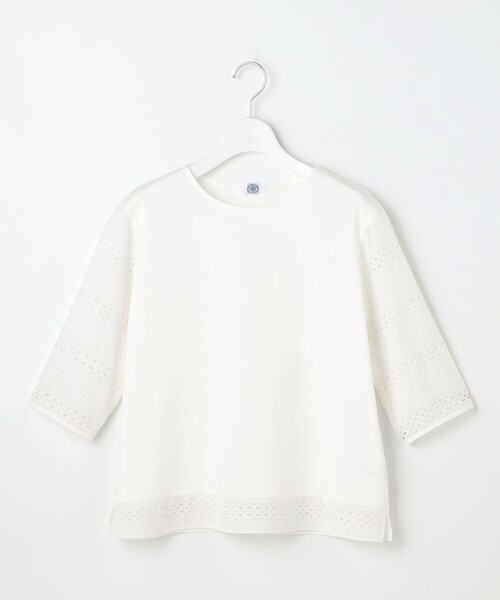J.PRESS(ジェイプレス)の「【一枚で着映え】スムースジャージー 刺繍 カットソー(Tシャツ/カットソー・レディース・ホワイト系/サックスブルー系/ライトイエロー系/ライトグレー系・LARGE/MEDIUM)」の19枚目の写真