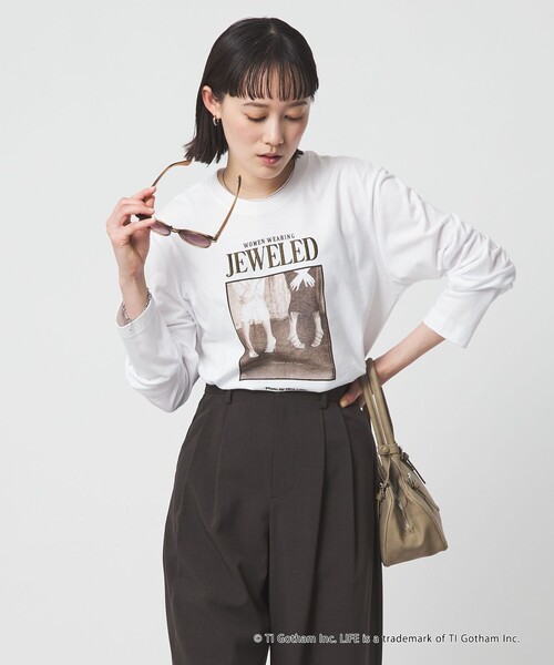 GOOD ROCK SPEED（グッドロックスピード）の「【別注】＜GOOD ROCK SPEED＞LIFE PC ロングスリーブ Tシャツ（Tシャツ/カットソー・レディース・ダークブラウン/オフホワイト/グレー系・FREE）」の2枚目の写真