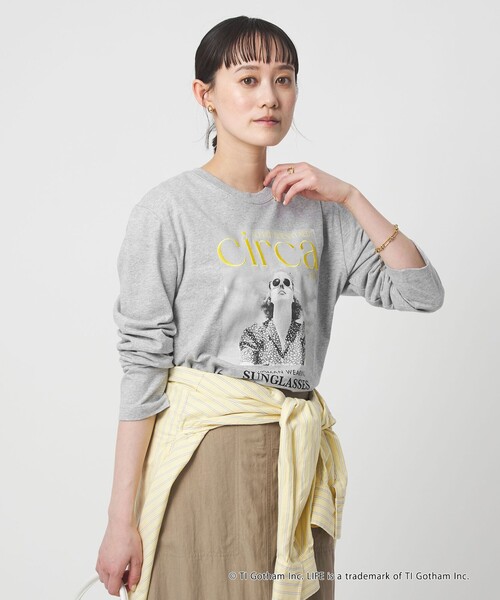 GOOD ROCK SPEED（グッドロックスピード）の「【別注】＜GOOD ROCK SPEED＞LIFE PC ロングスリーブ Tシャツ（Tシャツ/カットソー・レディース・ダークブラウン/オフホワイト/グレー系・FREE）」の4枚目の写真