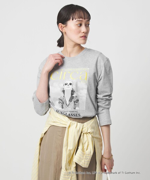 GOOD ROCK SPEED（グッドロックスピード）の「【別注】＜GOOD ROCK SPEED＞LIFE PC ロングスリーブ Tシャツ（Tシャツ/カットソー・レディース・ダークブラウン/オフホワイト/グレー系・FREE）」の5枚目の写真