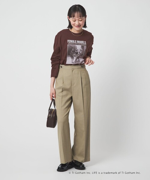 GOOD ROCK SPEED（グッドロックスピード）の「【別注】＜GOOD ROCK SPEED＞LIFE PC ロングスリーブ Tシャツ（Tシャツ/カットソー・レディース・ダークブラウン/オフホワイト/グレー系・FREE）」の13枚目の写真