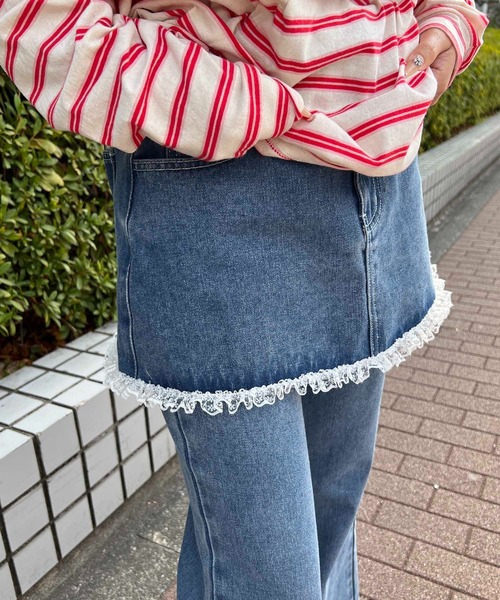 WC（ダブル シー）の「スカートドッキングデニム（デニムパンツ・レディース・ブラック/ブルー・FREE）」の16枚目の写真