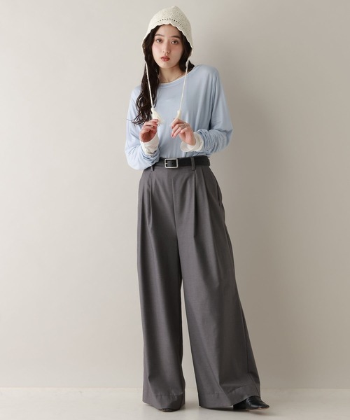 RAGEBLUE（レイジブルー）の「クロシェ編みボンネット（ニットキャップ/ビーニー・レディース・ブルー/ホワイト・FREE）」の3枚目の写真