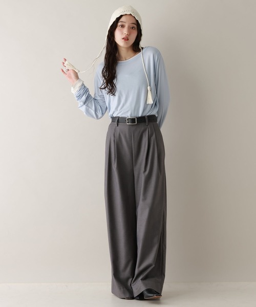 RAGEBLUE（レイジブルー）の「クロシェ編みボンネット（ニットキャップ/ビーニー・レディース・ブルー/ホワイト・FREE）」の4枚目の写真