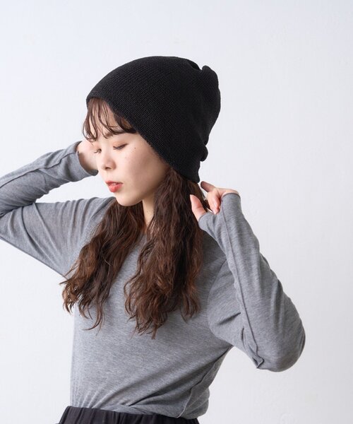CIAOPANIC TYPY(チャオパニックティピー)の「【プチプラ】ギャザーデザインビーニー(ニットキャップ/ビーニー・レディース・オフホワイト/グレー/ブラック/サックスブルー/ピンク・ONE SIZE)」の3枚目の写真