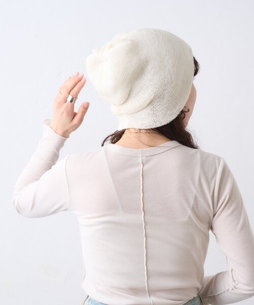 CIAOPANIC TYPY(チャオパニックティピー)の「【プチプラ】ギャザーデザインビーニー(ニットキャップ/ビーニー・レディース・オフホワイト/グレー/ブラック/サックスブルー/ピンク・ONE SIZE)」の7枚目の写真