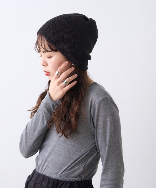 CIAOPANIC TYPY(チャオパニックティピー)の「【プチプラ】ギャザーデザインビーニー(ニットキャップ/ビーニー・レディース・オフホワイト/グレー/ブラック/サックスブルー/ピンク・ONE SIZE)」の8枚目の写真