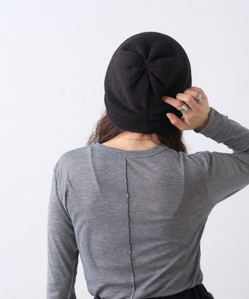 CIAOPANIC TYPY(チャオパニックティピー)の「【プチプラ】ギャザーデザインビーニー(ニットキャップ/ビーニー・レディース・オフホワイト/グレー/ブラック/サックスブルー/ピンク・ONE SIZE)」の9枚目の写真