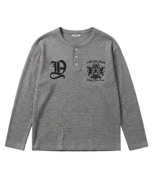 IDWS（アイドンワナセル）の「Shape Henley Neck Long Sleeve Gray（Tシャツ/カットソー・レディース・その他・1/2/0）」の2枚目の写真