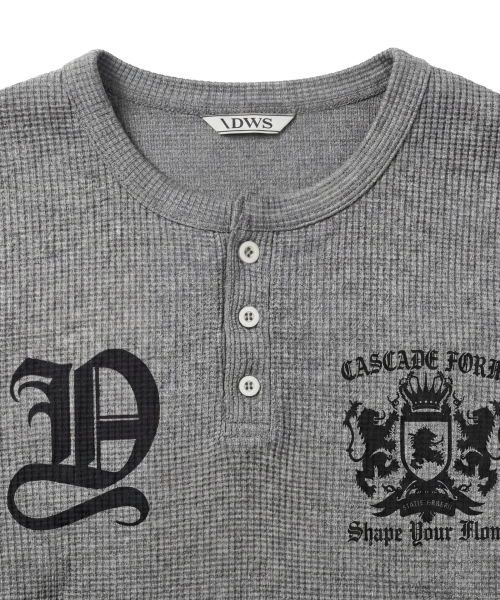 IDWS（アイドンワナセル）の「Shape Henley Neck Long Sleeve Gray（Tシャツ/カットソー・レディース・その他・1/2/0）」の4枚目の写真