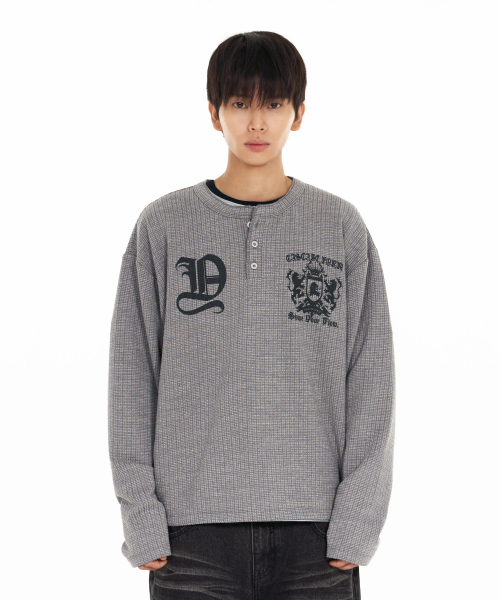 IDWS（アイドンワナセル）の「Shape Henley Neck Long Sleeve Gray（Tシャツ/カットソー・レディース・その他・1/2/0）」の7枚目の写真