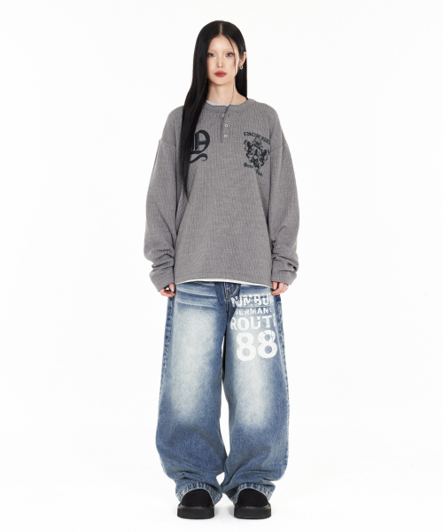 IDWS（アイドンワナセル）の「Shape Henley Neck Long Sleeve Gray（Tシャツ/カットソー・レディース・その他・1/2/0）」の8枚目の写真