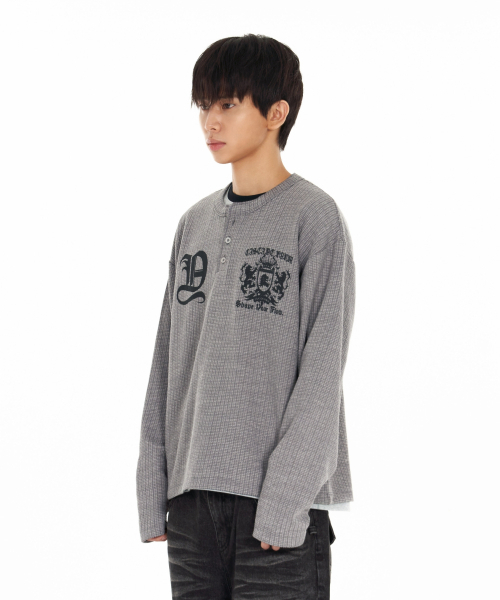 IDWS（アイドンワナセル）の「Shape Henley Neck Long Sleeve Gray（Tシャツ/カットソー・レディース・その他・1/2/0）」の11枚目の写真