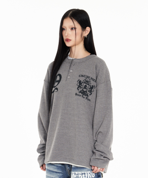 IDWS（アイドンワナセル）の「Shape Henley Neck Long Sleeve Gray（Tシャツ/カットソー・レディース・その他・1/2/0）」の13枚目の写真