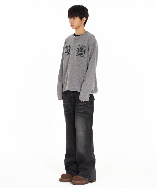 IDWS（アイドンワナセル）の「Shape Henley Neck Long Sleeve Gray（Tシャツ/カットソー・レディース・その他・1/2/0）」の14枚目の写真