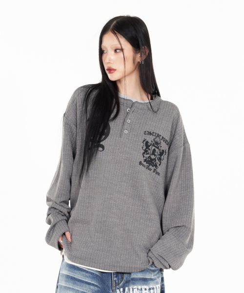 IDWS（アイドンワナセル）の「Shape Henley Neck Long Sleeve Gray（Tシャツ/カットソー・レディース・その他・1/2/0）」の21枚目の写真