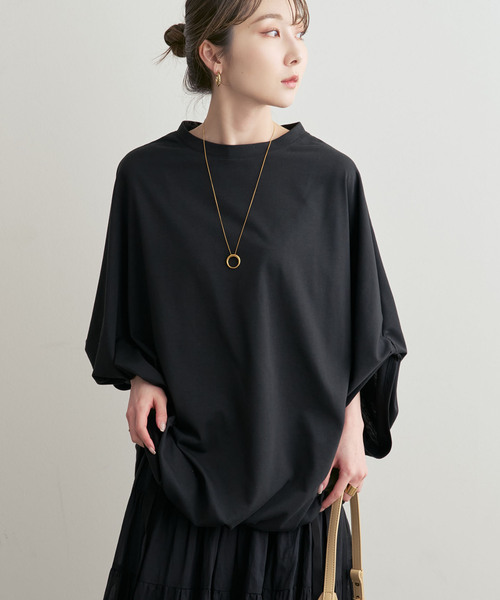 COGTHEBIGSMOKE(コグザビッグスモーク)の「COG THE BIGSMOKE/コグザビッグスモーク NARIAH TUCKED SLEEVE TOP(Tシャツ/カットソー・レディース・ベージュ/ホワイト/ブラック・FREE)」の8枚目の写真