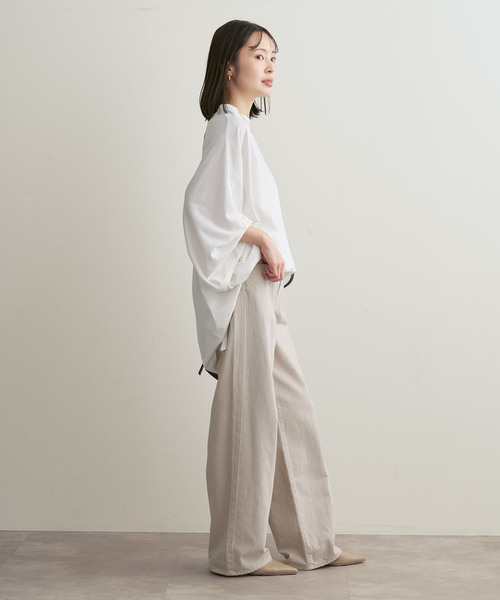 COGTHEBIGSMOKE(コグザビッグスモーク)の「COG THE BIGSMOKE/コグザビッグスモーク NARIAH TUCKED SLEEVE TOP(Tシャツ/カットソー・レディース・ベージュ/ホワイト/ブラック・FREE)」の21枚目の写真
