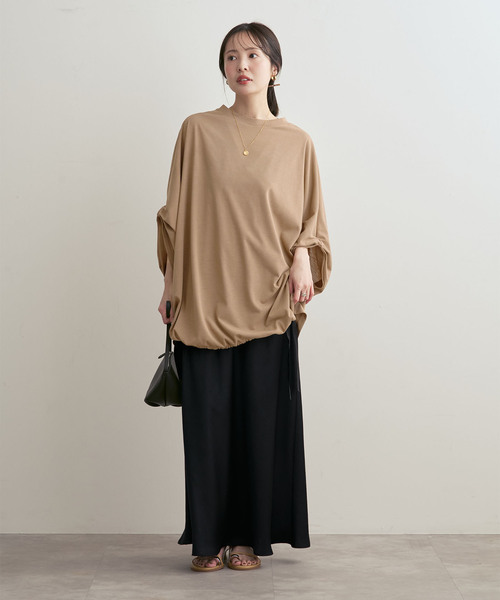 COGTHEBIGSMOKE(コグザビッグスモーク)の「COG THE BIGSMOKE/コグザビッグスモーク NARIAH TUCKED SLEEVE TOP(Tシャツ/カットソー・レディース・ベージュ/ホワイト/ブラック・FREE)」の17枚目の写真