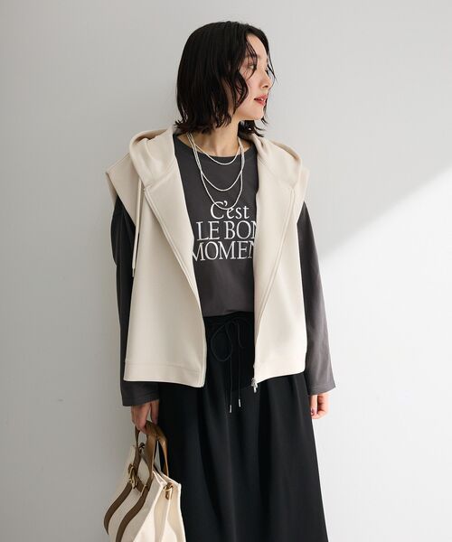 Green Parks(グリーンパークス)の「フード付ベスト(ベスト・レディース・ブラック/杢グレー/ホワイト系その他2・FREE)」の4枚目の写真