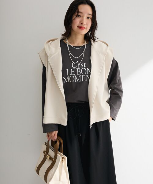 Green Parks(グリーンパークス)の「フード付ベスト(ベスト・レディース・ブラック/杢グレー/ホワイト系その他2・FREE)」の5枚目の写真