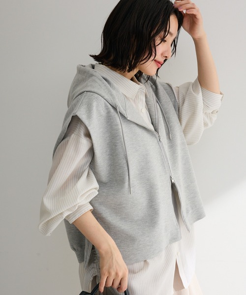 Green Parks(グリーンパークス)の「フード付ベスト(ベスト・レディース・ブラック/杢グレー/ホワイト系その他2・FREE)」の3枚目の写真