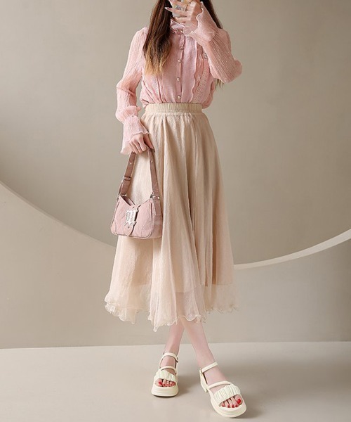 Miniministore（ミニミニストア）の「厚底サンダル 太ヒールフリルサンダル美脚（サンダル・レディース・アイボリー/ブラック・24.5cm/24.0cm/23.5cm/23.0cm/22.5cm）」の9枚目の写真