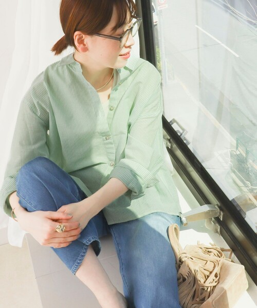 MICO COULIER（ミコクリエ）の「綿和紙ボイルシャツ（シャツ/ブラウス・レディース・ベージュ系その他/グリーン系その他/イエロー/ピンク系その他/ベビーピンク・38）」の2枚目の写真