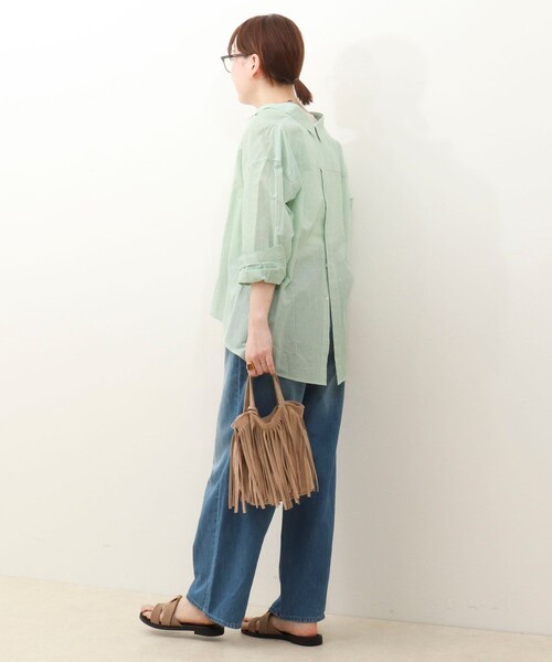 MICO COULIER（ミコクリエ）の「綿和紙ボイルシャツ（シャツ/ブラウス・レディース・ベージュ系その他/グリーン系その他/イエロー/ピンク系その他/ベビーピンク・38）」の6枚目の写真