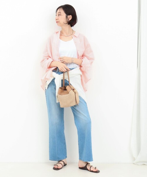 MICO COULIER（ミコクリエ）の「綿和紙ボイルシャツ（シャツ/ブラウス・レディース・ベージュ系その他/グリーン系その他/イエロー/ピンク系その他/ベビーピンク・38）」の9枚目の写真