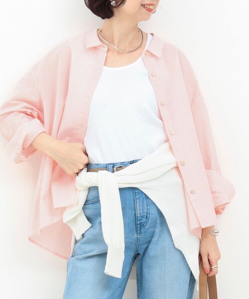 MICO COULIER（ミコクリエ）の「綿和紙ボイルシャツ（シャツ/ブラウス・レディース・ベージュ系その他/グリーン系その他/イエロー/ピンク系その他/ベビーピンク・38）」の10枚目の写真