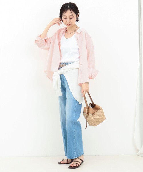 MICO COULIER（ミコクリエ）の「綿和紙ボイルシャツ（シャツ/ブラウス・レディース・ベージュ系その他/グリーン系その他/イエロー/ピンク系その他/ベビーピンク・38）」の11枚目の写真